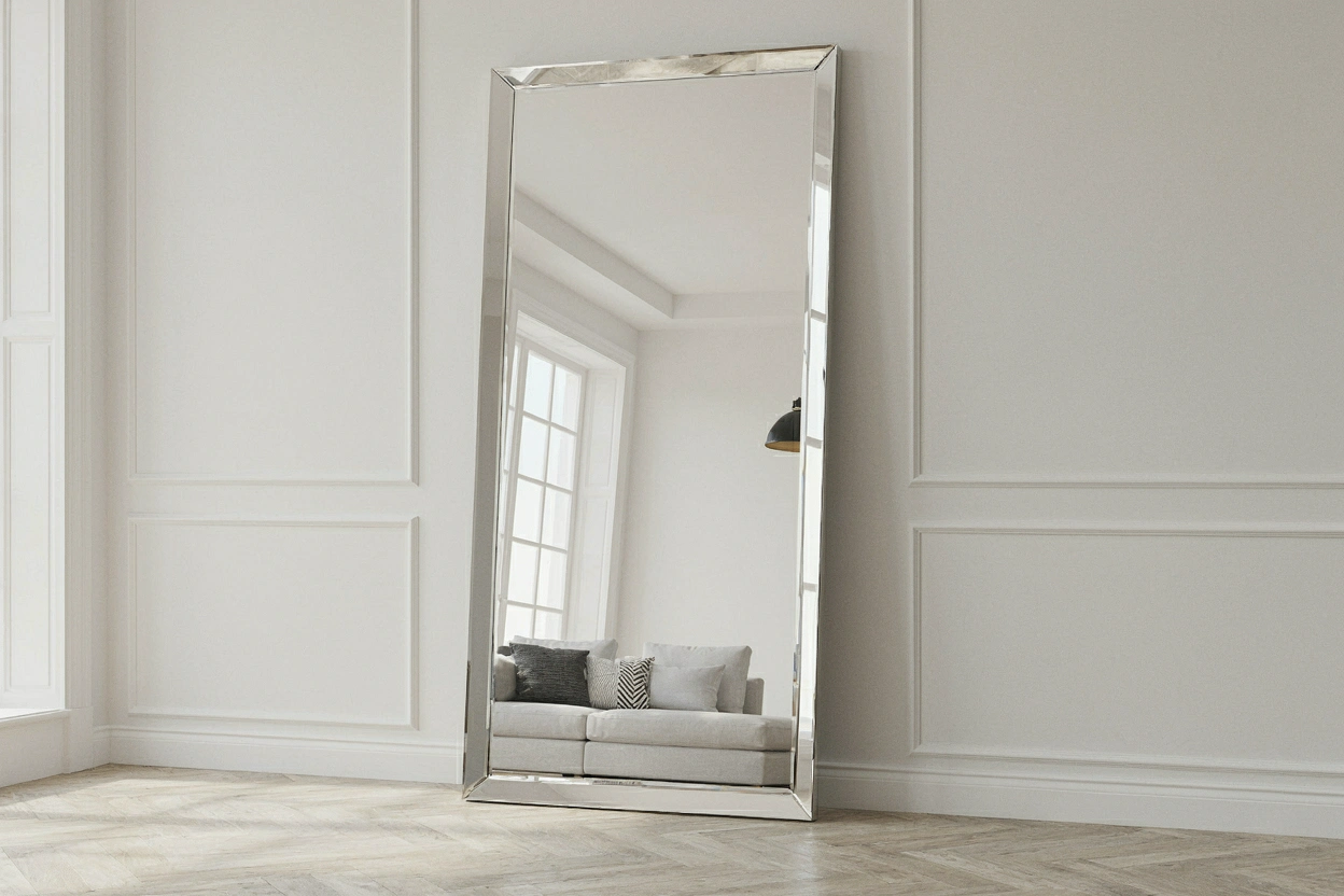Miroir décoratif posé dans un salon de Cagnes-sur-Mer